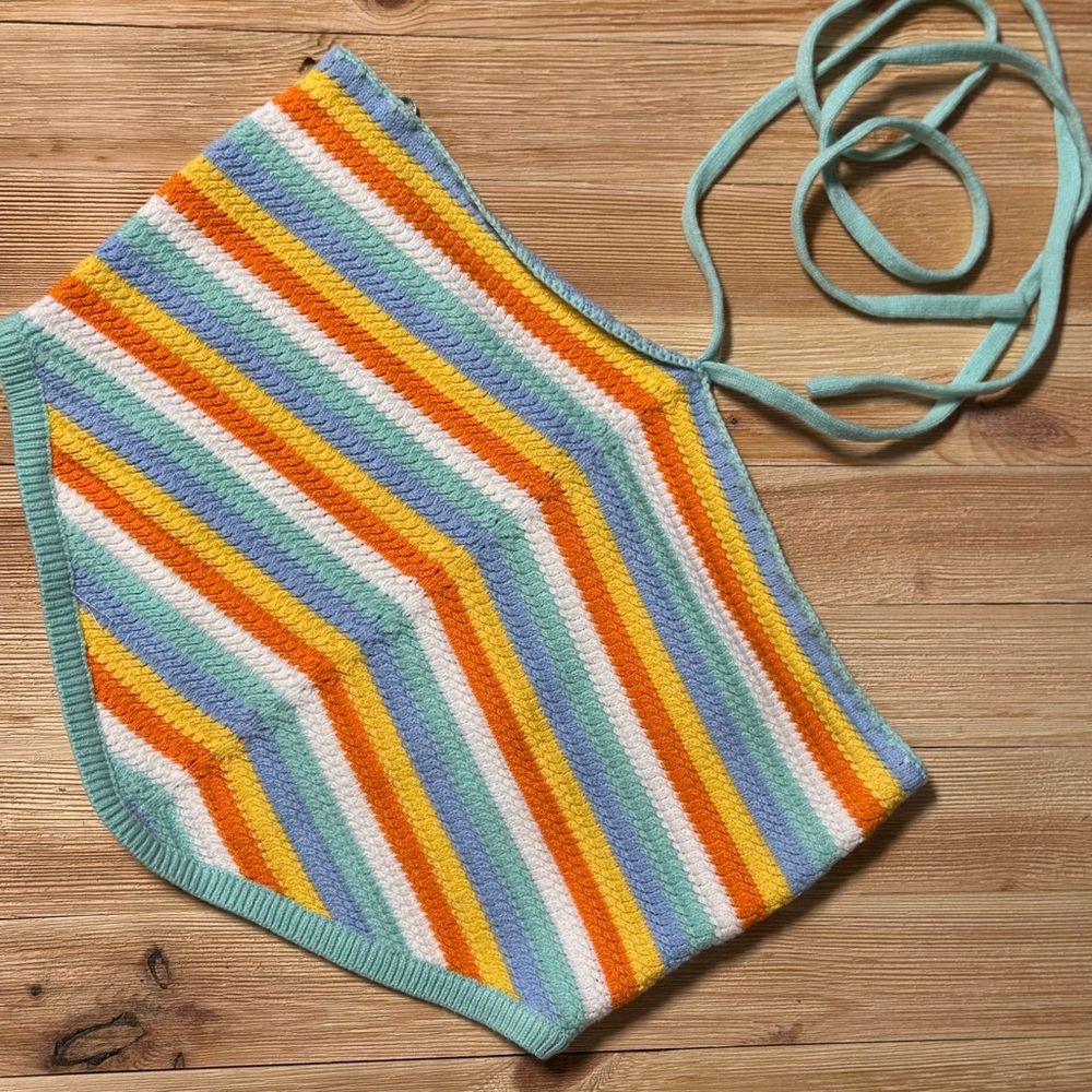 Cotton Candy Multicolor Knit Halter Top